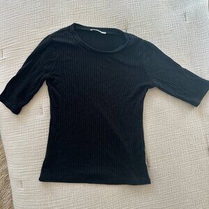 Reformation 3/4 Sleeve Ribbed Top